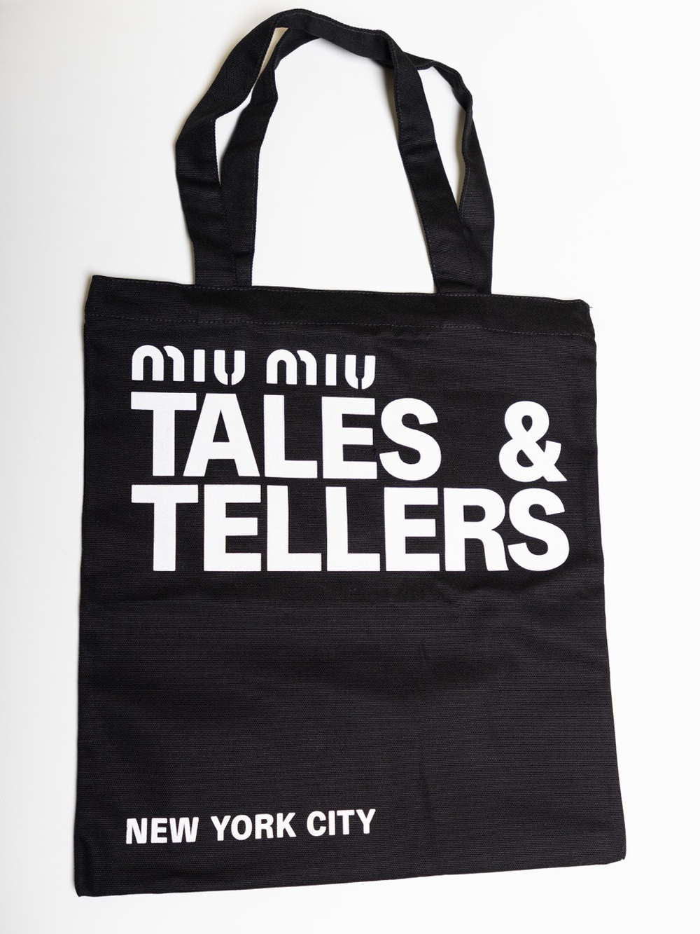 Miu Miu Black & White 'Tales & Tellers' Messenger Tote
